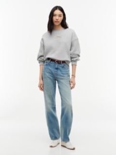 Logo Embroidery Relaxed Fleece Jumper — Grey 2