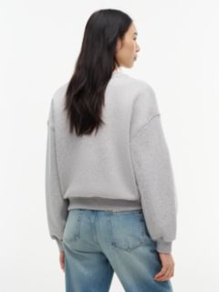 Logo Embroidery Relaxed Fleece Jumper — Grey 4