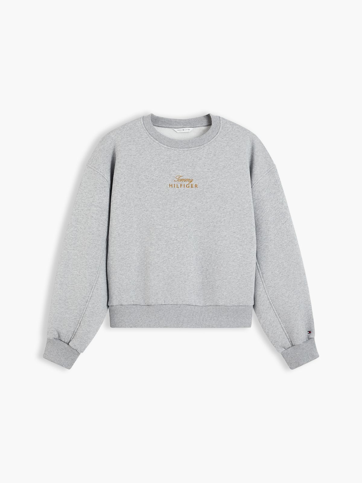 Logo Embroidery Relaxed Fleece Jumper — Grey