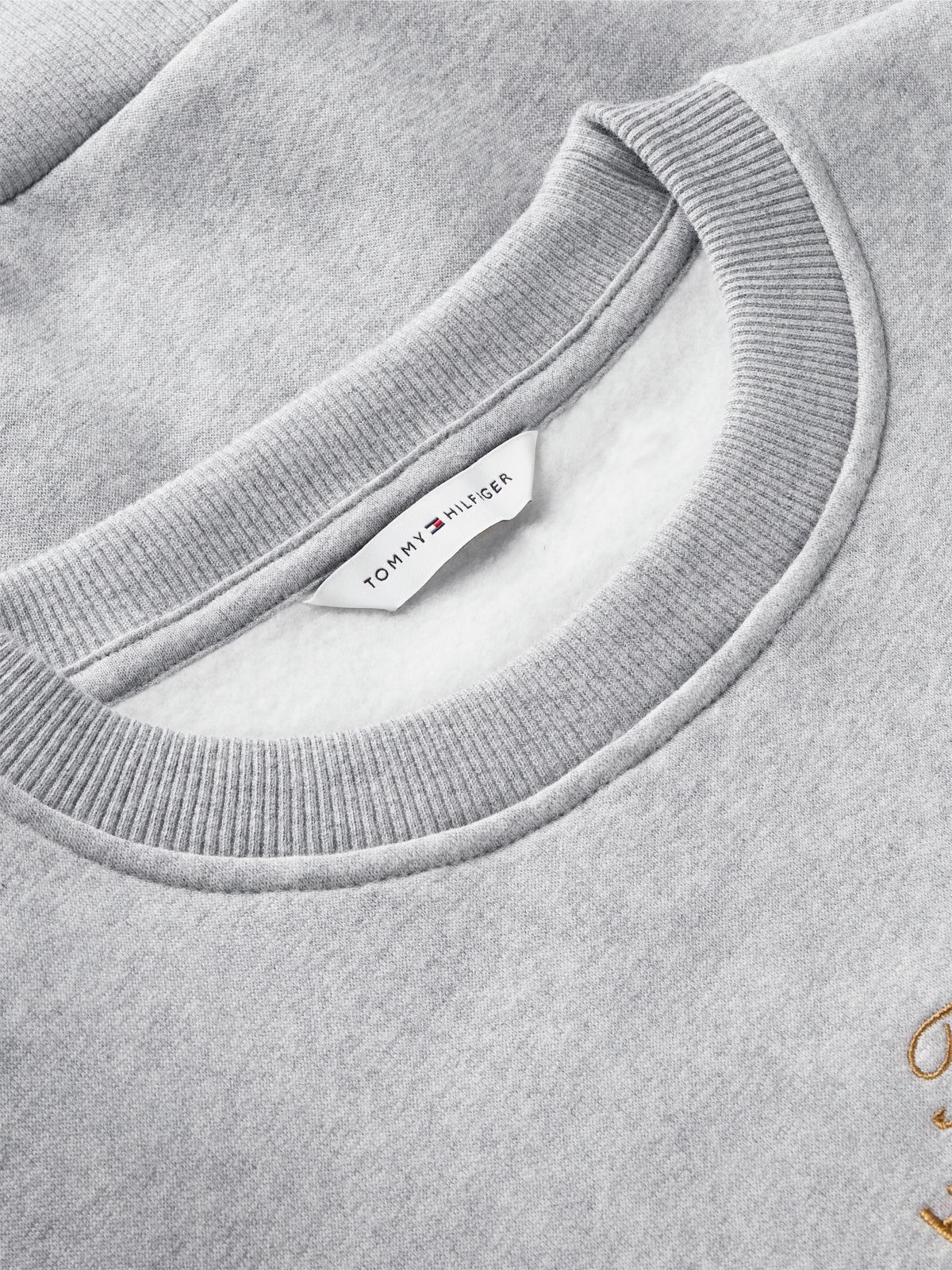 Logo Embroidery Relaxed Fleece Jumper — Grey