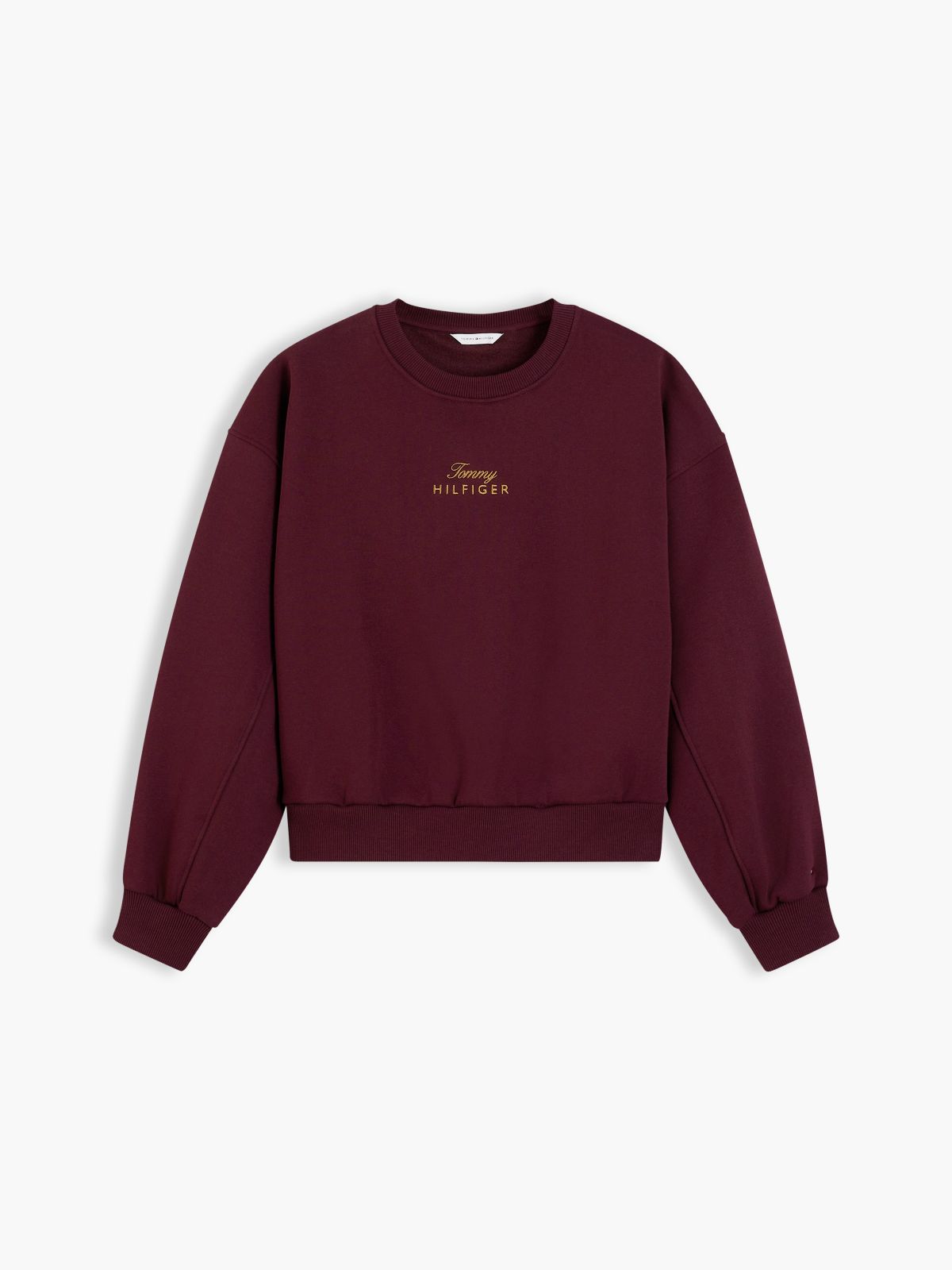 Logo Embroidery Relaxed Fleece Jumper — Red