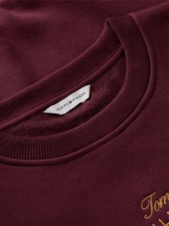 Logo Embroidery Relaxed Fleece Jumper — Red 6