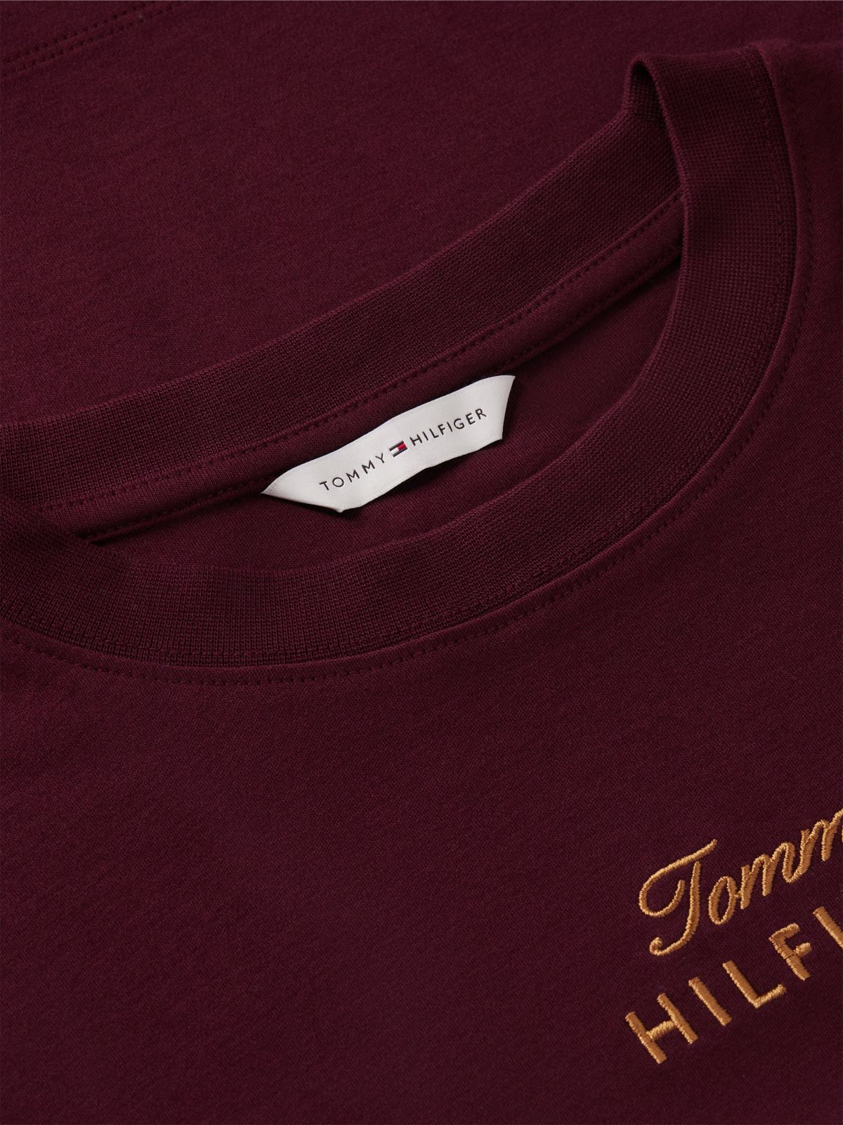 Logo Embroidery Crew Neck T-Shirt — Red