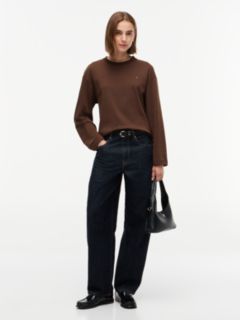 Interlock Knit Relaxed Long Sleeve T-Shirt — Brown 2