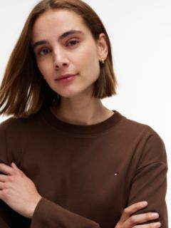 Interlock Knit Relaxed Long Sleeve T-Shirt — Brown 3