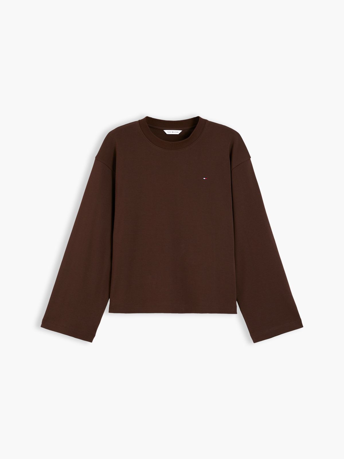 Interlock Knit Relaxed Long Sleeve T-Shirt — Brown