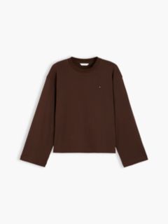 Interlock Knit Relaxed Long Sleeve T-Shirt — Brown 5