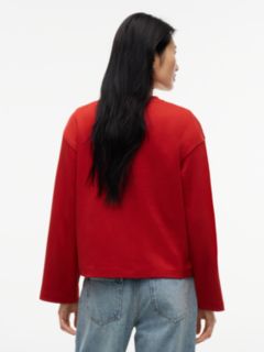 Interlock Knit Relaxed Long Sleeve T-Shirt — Red 4