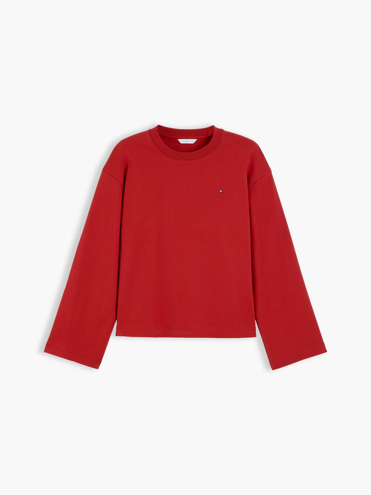 Interlock Knit Relaxed Long Sleeve T-Shirt — Red