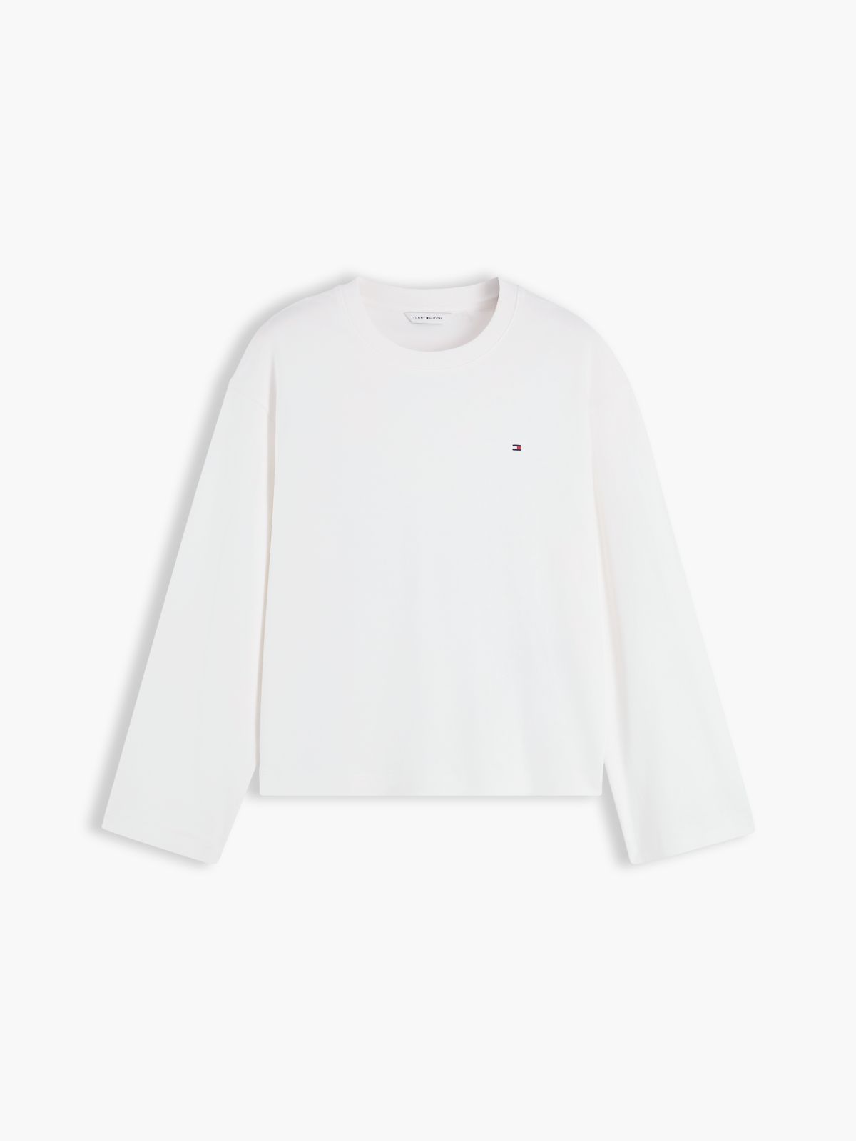 Interlock Knit Relaxed Long Sleeve T-Shirt — White