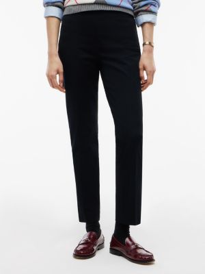 pantalon extra slim en gabardine black pour femmes tommy hilfiger