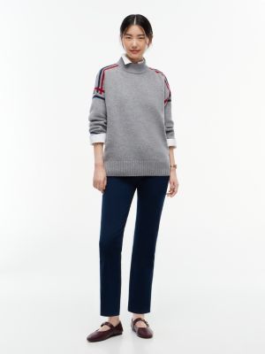 blue spodnie z gabardyny z elastyczną talią dla kobiety - tommy hilfiger
