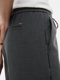 Global Stripe Drawstring Wide Leg Trousers — Grey 4