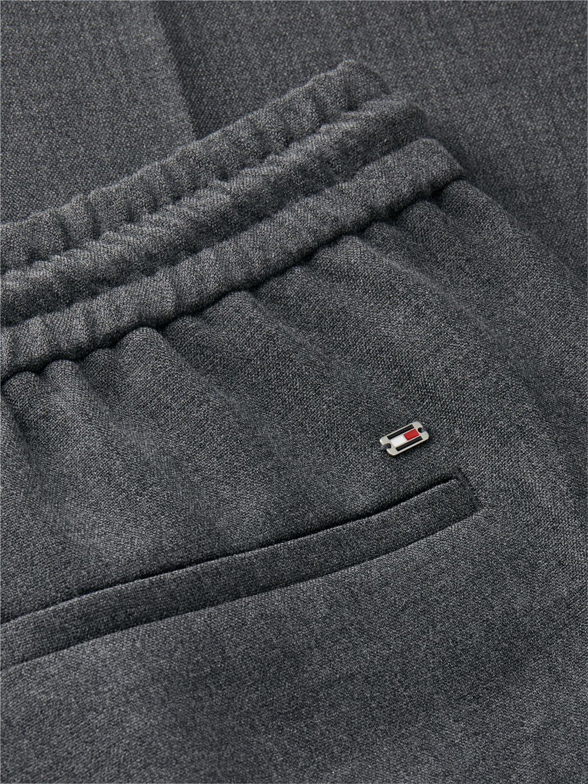 Global Stripe Drawstring Wide Leg Trousers — Grey