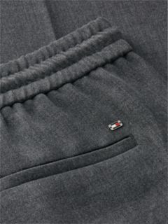 Global Stripe Drawstring Wide Leg Trousers — Grey 7