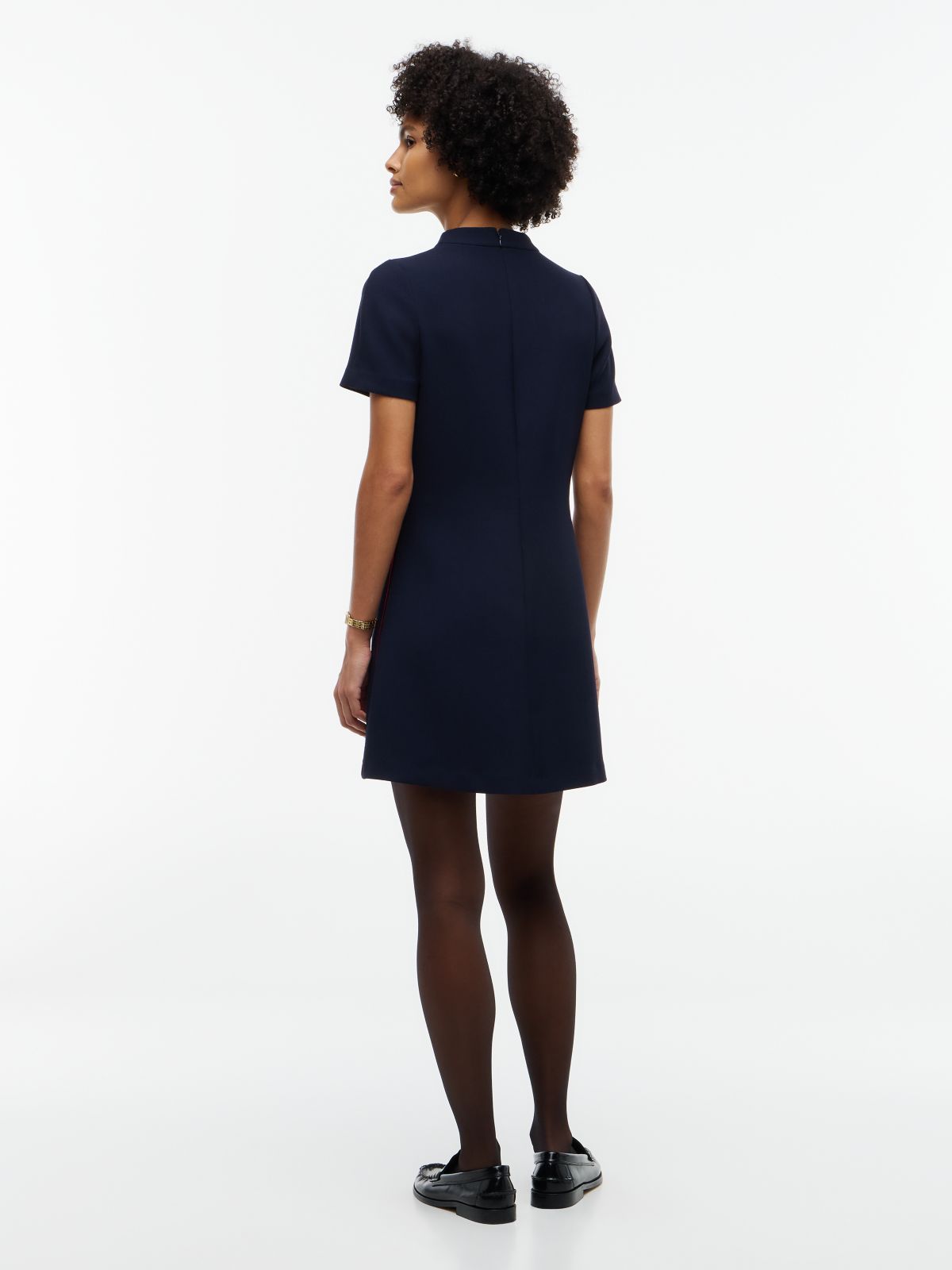 Heathered Short Sleeve Mini Dress — Blue