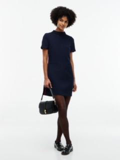 Heathered Short Sleeve Mini Dress — Blue 1
