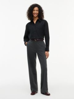Relaxed Fit Double Cuff Poplin Shirt — Black 2