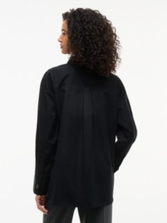 Relaxed Fit Double Cuff Poplin Shirt — Black 4