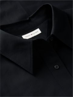 Relaxed Fit Double Cuff Poplin Shirt — Black 6