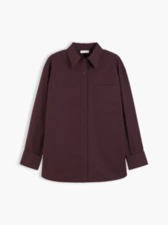 Relaxed Fit Double Cuff Poplin Shirt — Brown 5