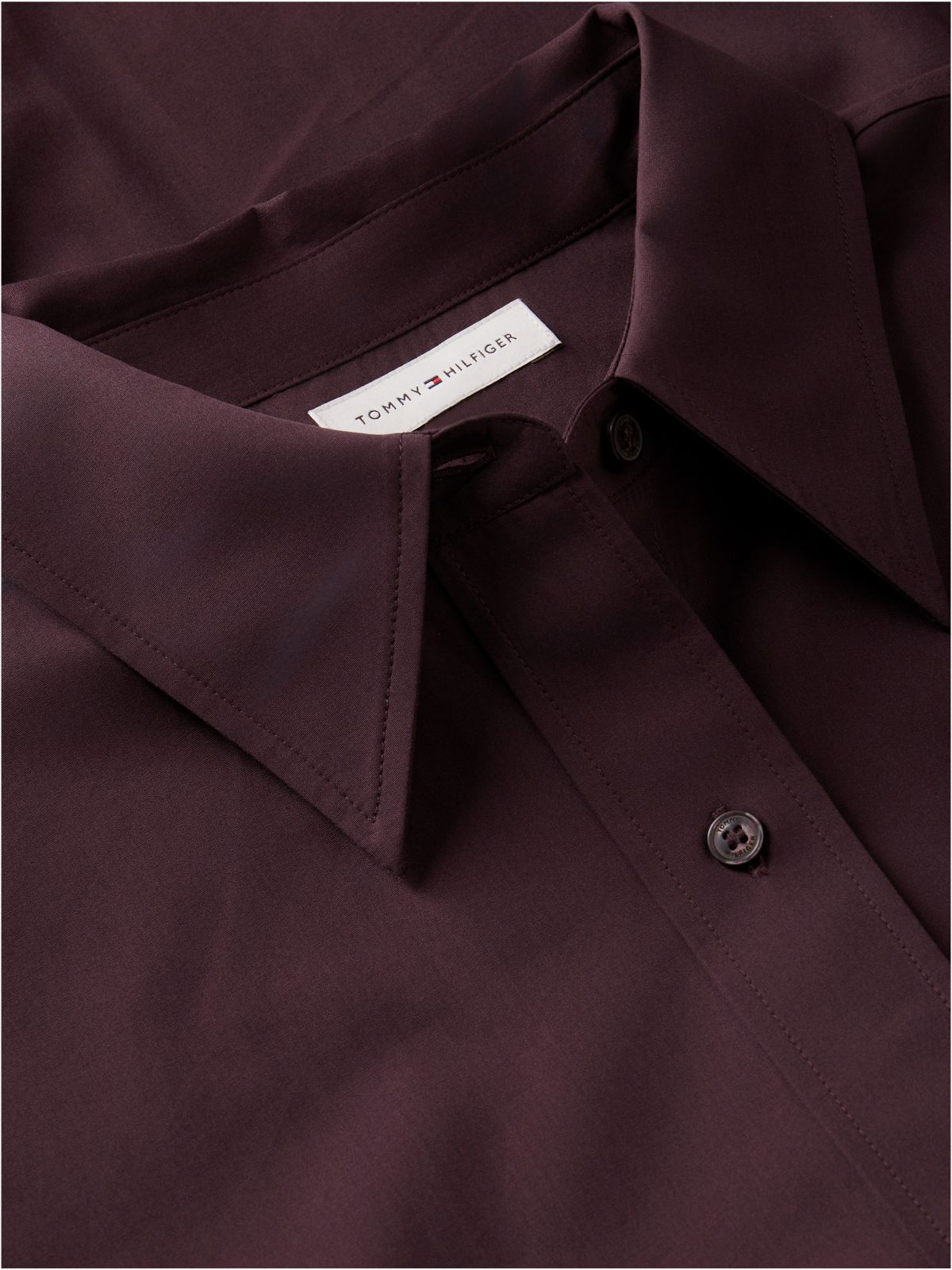 Relaxed Fit Double Cuff Poplin Shirt — Brown