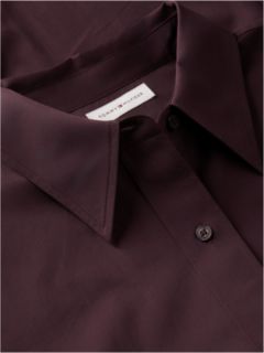 Relaxed Fit Double Cuff Poplin Shirt — Brown 6