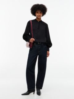 Festive Regular Fit Satin Blouse — Black 2
