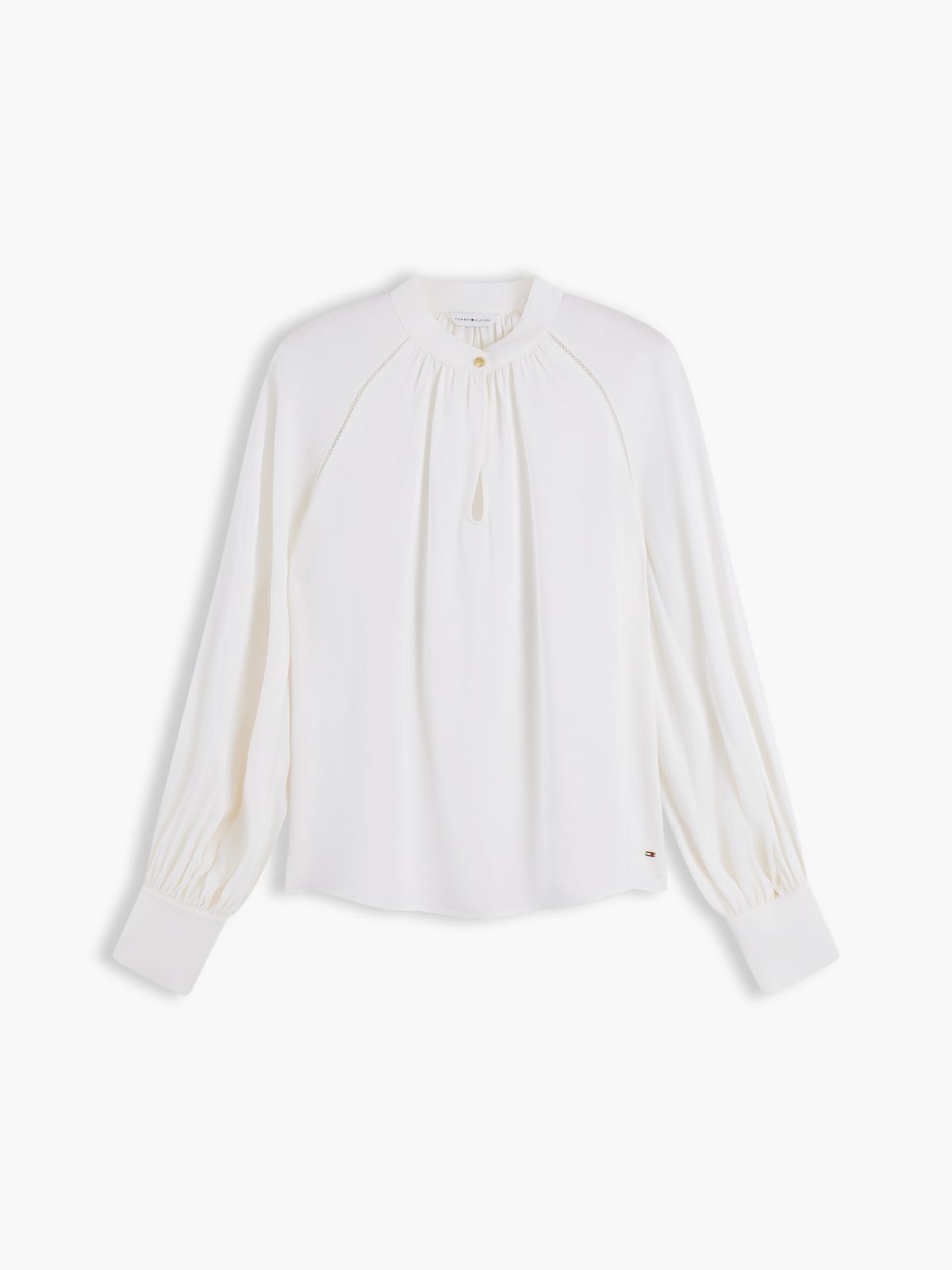 Festive Regular Fit Satin Blouse — White