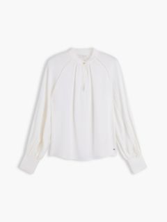 Festive Regular Fit Satin Blouse — White 5