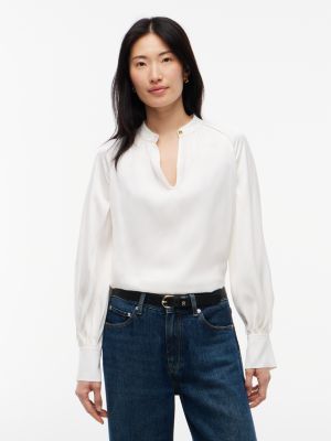 white festive regular fit satin blouse for women tommy hilfiger