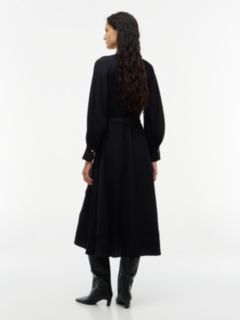 Festive Ladder Lace Long Sleeve Midi Dress — Black 4