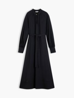 Festive Ladder Lace Long Sleeve Midi Dress — Black 5