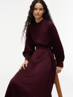 Festive Ladder Lace Long Sleeve Midi Dress — Red 3