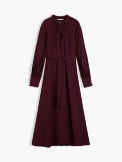 Festive Ladder Lace Long Sleeve Midi Dress — Red 5
