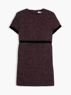 Festive Tweed Mini Shift Dress With Wool — Blue 5