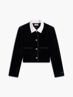 Festive Velvet Boxy Short Jacket — Black 7
