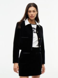 Festive Velvet Boxy Short Jacket — Black 1