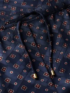 Jacquard Scarf Print Relaxed Straight Trousers — Blue 6