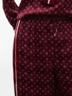 Jacquard Scarf Print Relaxed Straight Trousers — Red 3