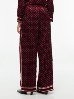 Jacquard Scarf Print Relaxed Straight Trousers — Red 5