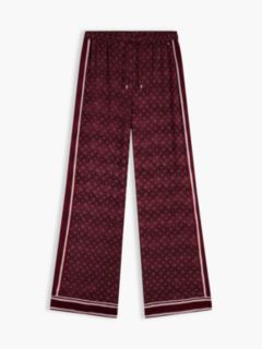 Jacquard Scarf Print Relaxed Straight Trousers — Red 6