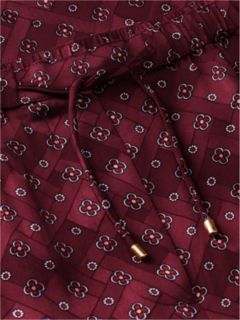 Jacquard Scarf Print Relaxed Straight Trousers — Red 7
