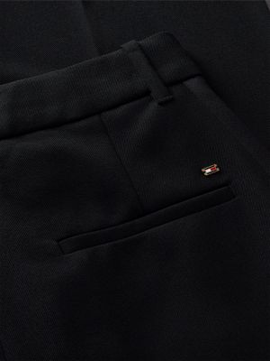 schwarz straight fit smoking-hose mit weitem bein für damen - tommy hilfiger