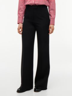 Straight Wide Leg Tuxedo Trousers — Black 1