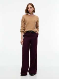 Straight Wide Leg Tuxedo Trousers — Red 2