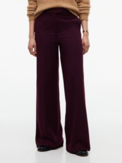 Straight Wide Leg Tuxedo Trousers — Red 1