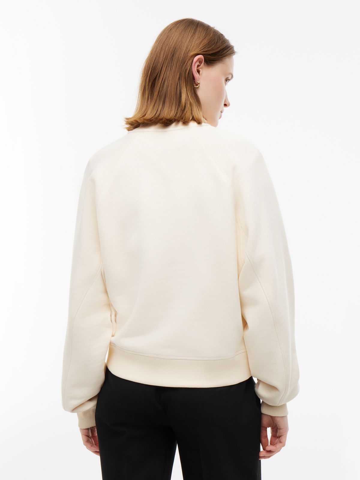 Logo Relaxed Terry Quarter-Zip Sweatshirt — Beige