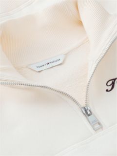 Logo Relaxed Terry Quarter-Zip Sweatshirt — Beige 6