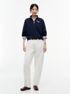 Logo Relaxed Terry Quarter-Zip Sweatshirt — Blue 2